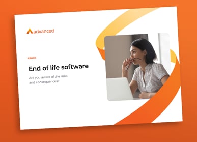document cover showing woman contemplating in front of laptop